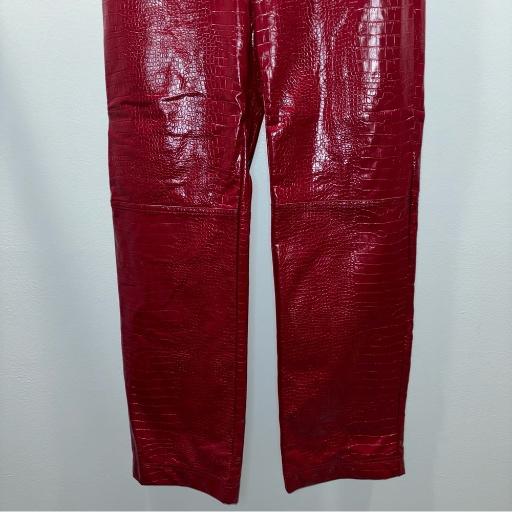Mistress Rocks “Unconditional” Red Vegan Leather Python Pants | Size S - Picture 11 of 15